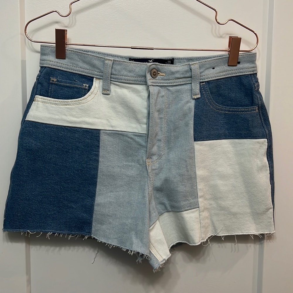 HOLLISTER PATCHWORK JEAN SHORTS